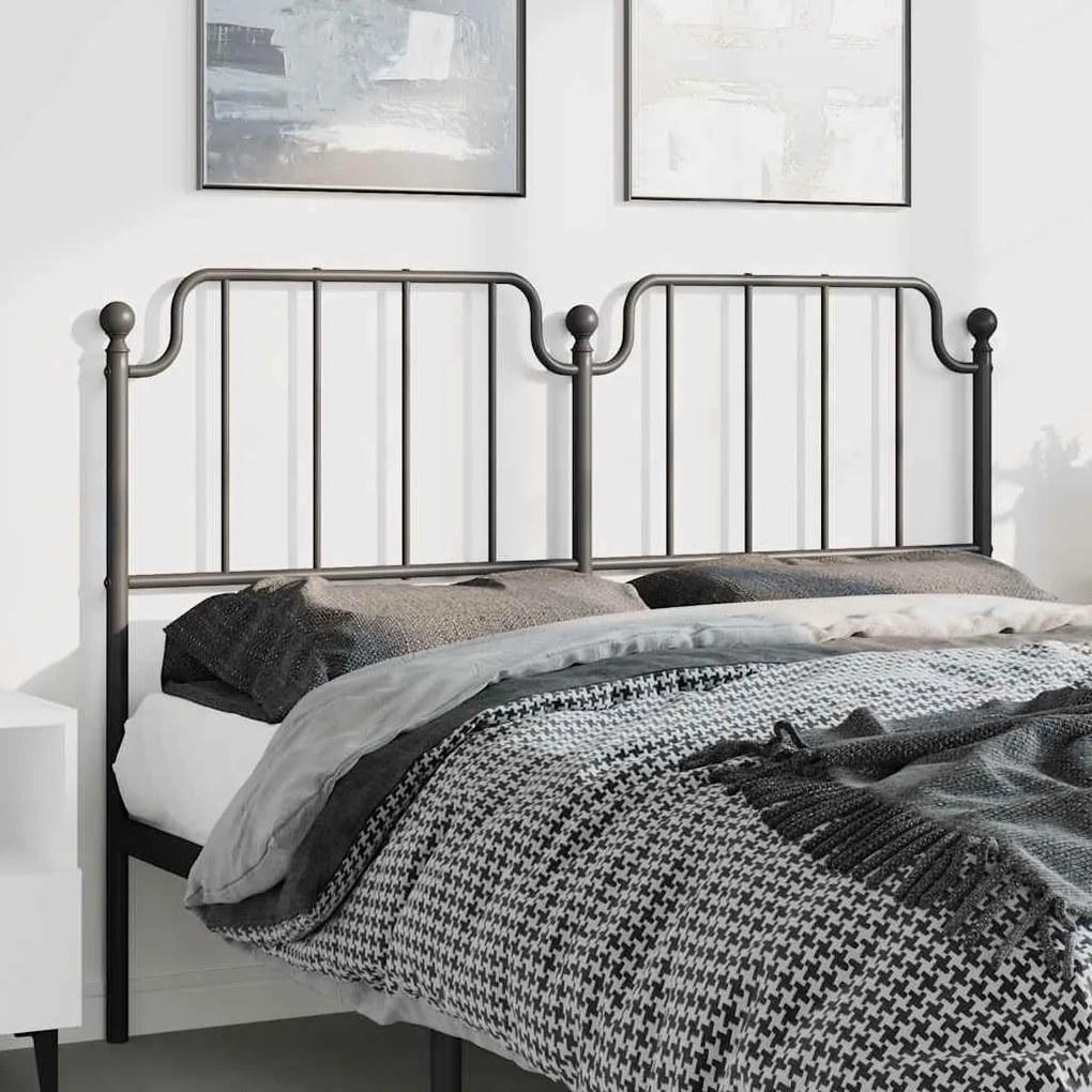 373919 vidaXL Метална табла за глава, черна, 135 см