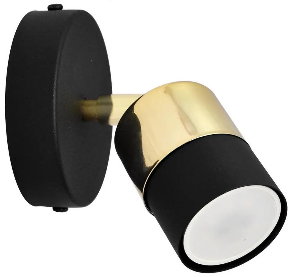 LED Стенен спот TUBSSON 1xGU10/6,5W/230V черен/златист