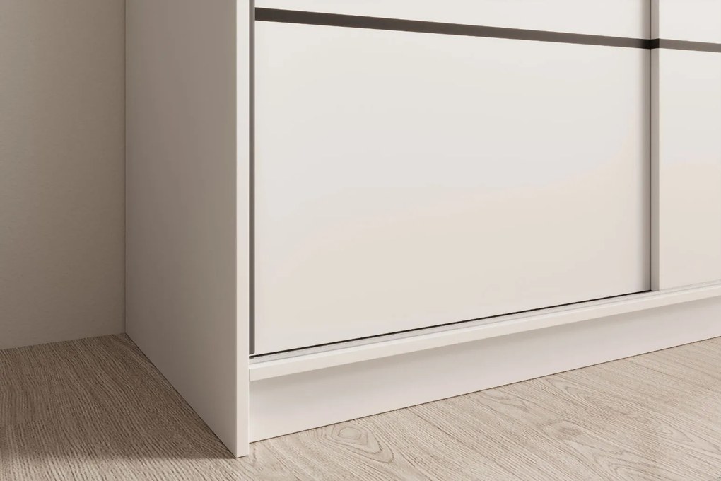 Гардероб Naldo 150 с плъзгащи врати - Бял