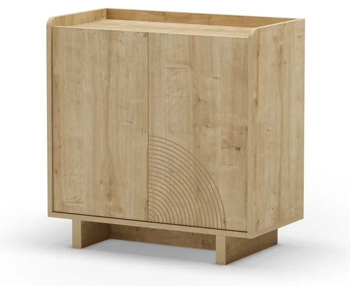 Шкафче от дъбов декор в естествен цвят 80x80x40 cm Daira – Marckeric