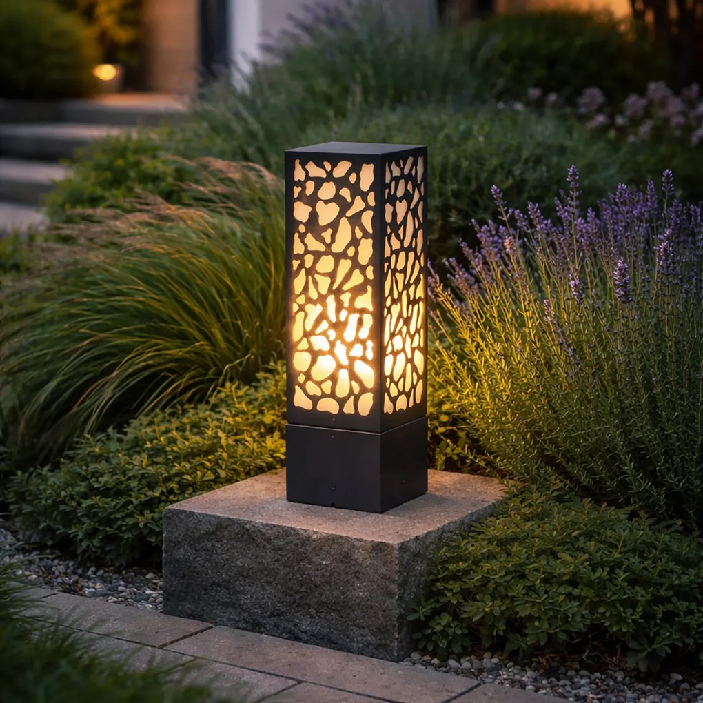 Модерен външен стълб черен 40 см IP44 - Nicole