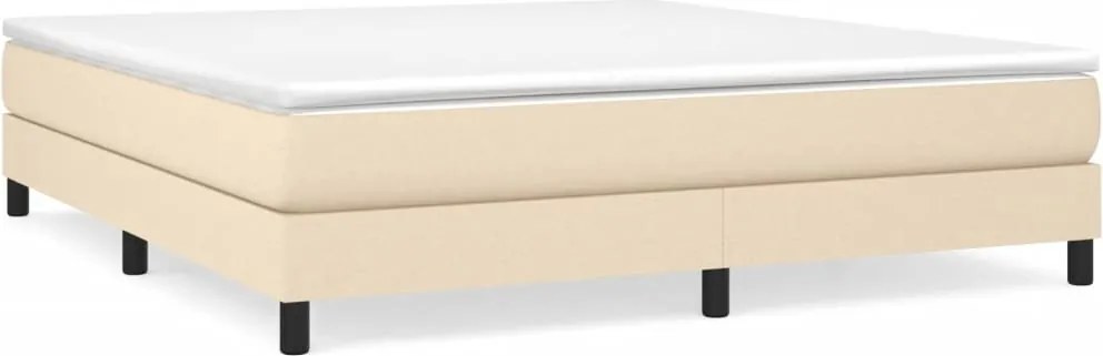 3120529 vidaXL Рамка за легло с пружини, кремава, 160x200 см, плат