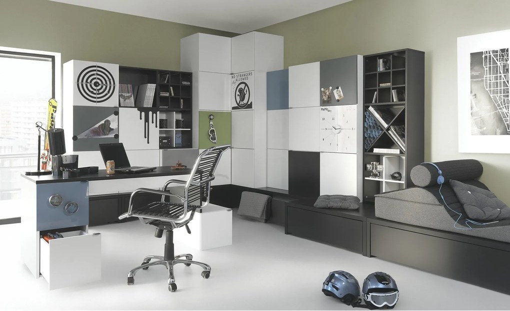 Гардероб Young Ъгъл with drawer-White