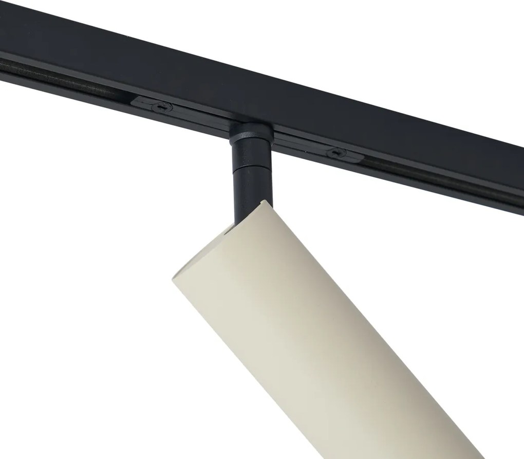 Modern railsysteem met 6 spots beige 1-fase - Slimline Uzzy