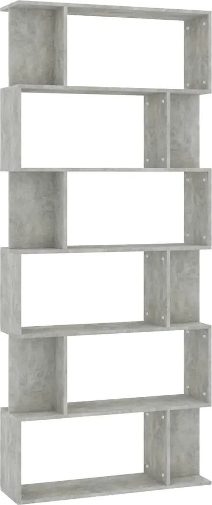 800094 vidaXL Разделител за стая, бетонно сив, 80x24x192 см, инженерно дърво