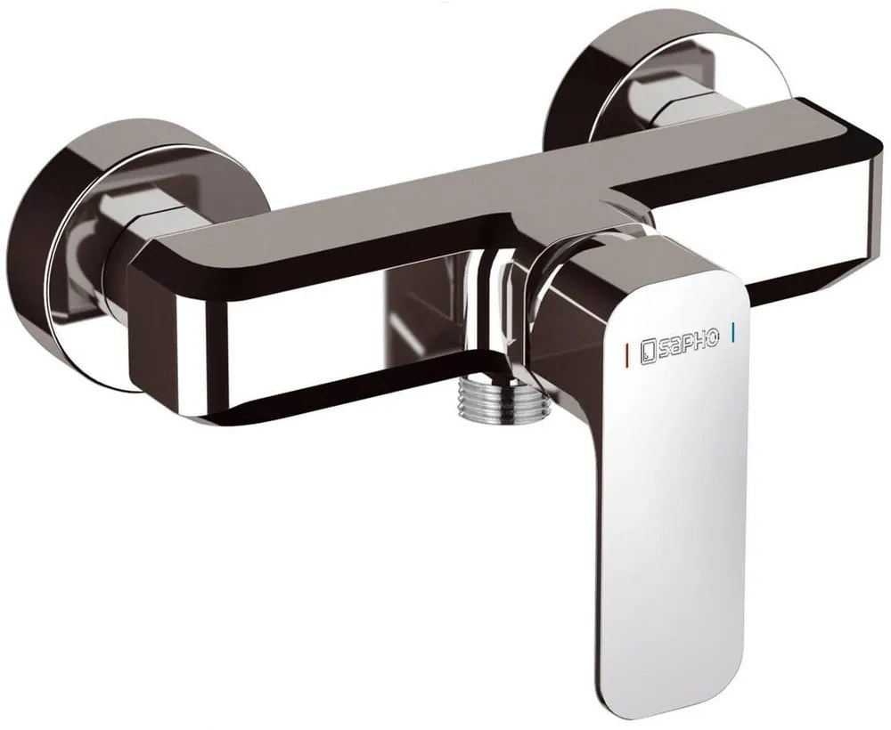 Стенна душ батерия в лъскаво-сребрист цвят (1 изход) Spy – Sapho