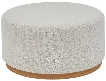 Пуф XL atmosphera Nesky, Букле, Бял, Ø81 см