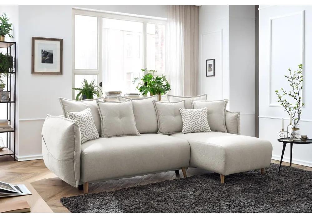 Кремав разтегателен диван (променлив) Nessa - Bobochic Paris