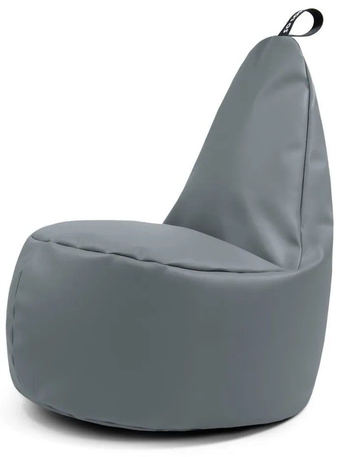 Сив пуф от изкуствена кожа Lull XL – So Soft?