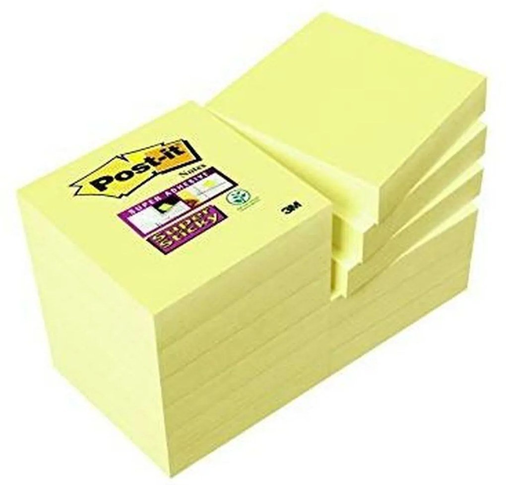 Лепящи Листчета Post-it Super Sticky 47,6 x 47,6 mm Жълт 12 броя