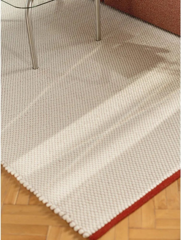 Червена/бежова ръчно изработена вълнена пътека 80x170 cm Lenu – noo.ma