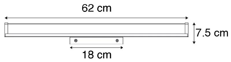Модерна стенна лампа за баня черна 62 см IP44 - Cascada