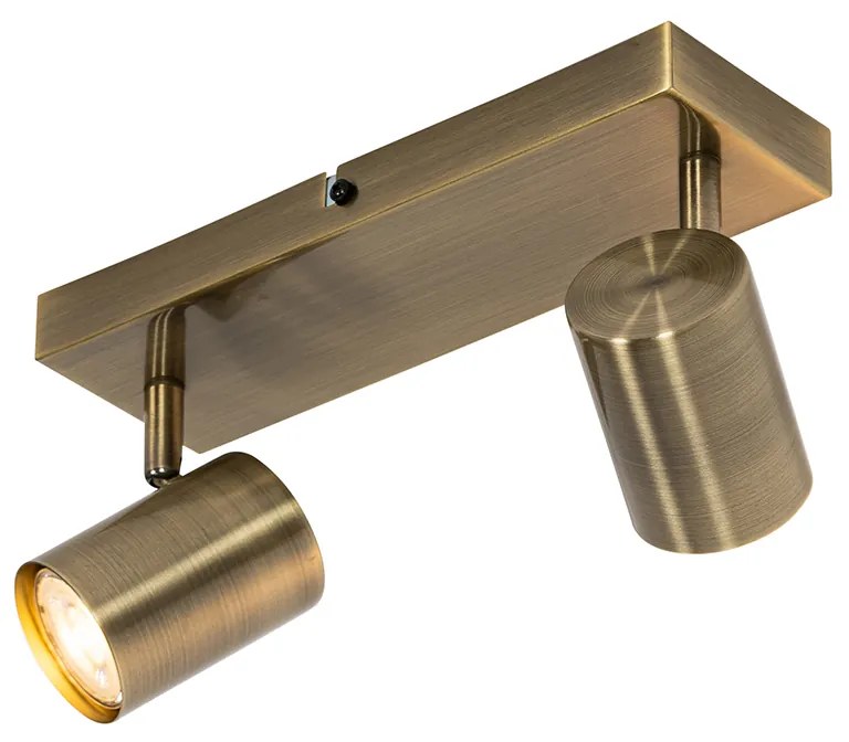 Модерна таванна лампа бронз 2-светлина регулируема правоъгълна - Jeana