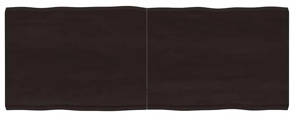 364039 vidaXL Плот за маса тъмнокафяв 160x60x(2-6) см обработен масивен дъб