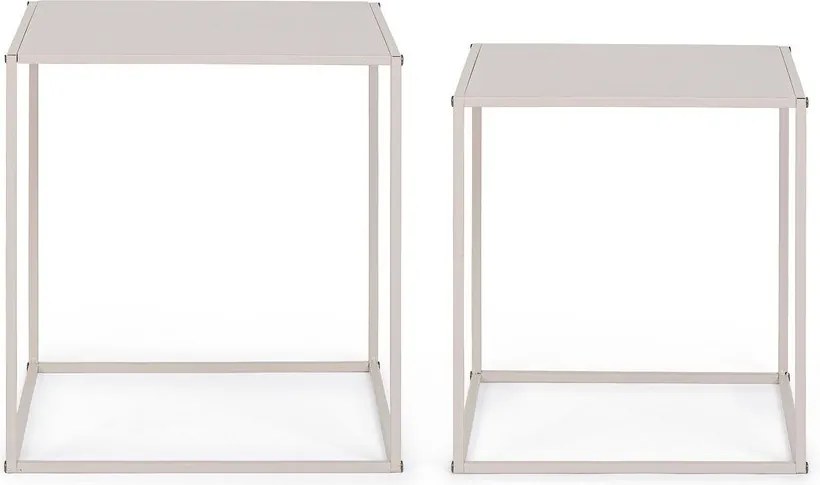 Бежови метални масички за кафе в комплект 2 бр. 38x38 cm Alrik – Yes Everyday