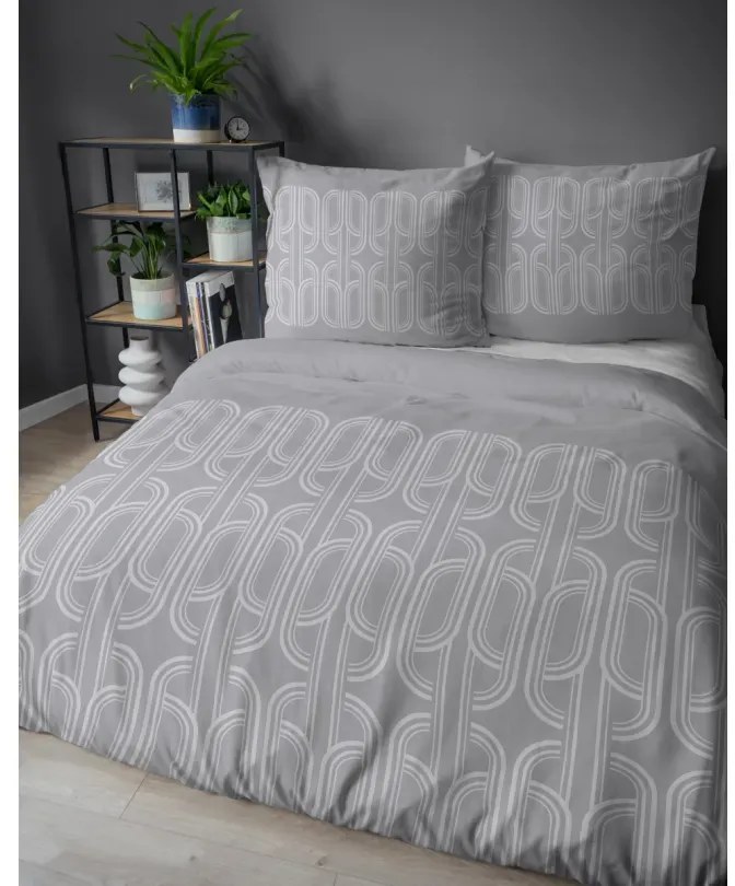 Фланелени чаршафи - сиви с геометричен мотив  3 časti: 1ks 220x200 + 2ks 70x80