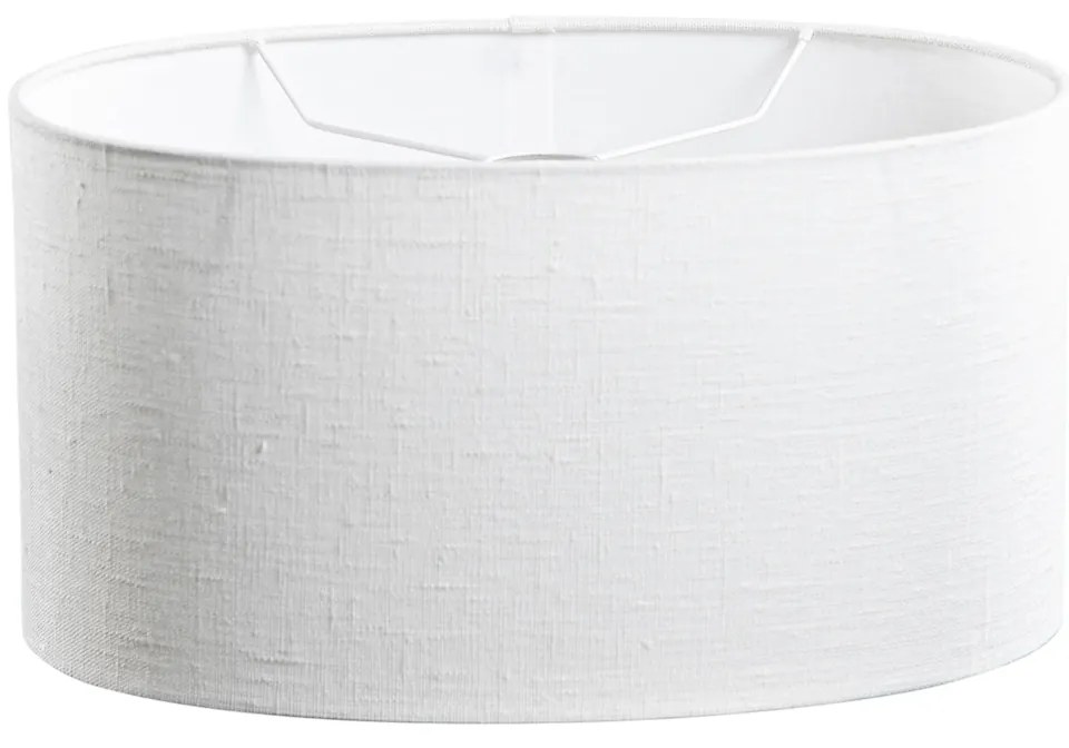 Овална абажура от лен бял 35/23/18