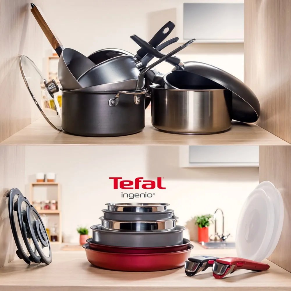Алуминиев комплект съдове 9 бр. INGENIO Cook Eat L881S904 – Tefal