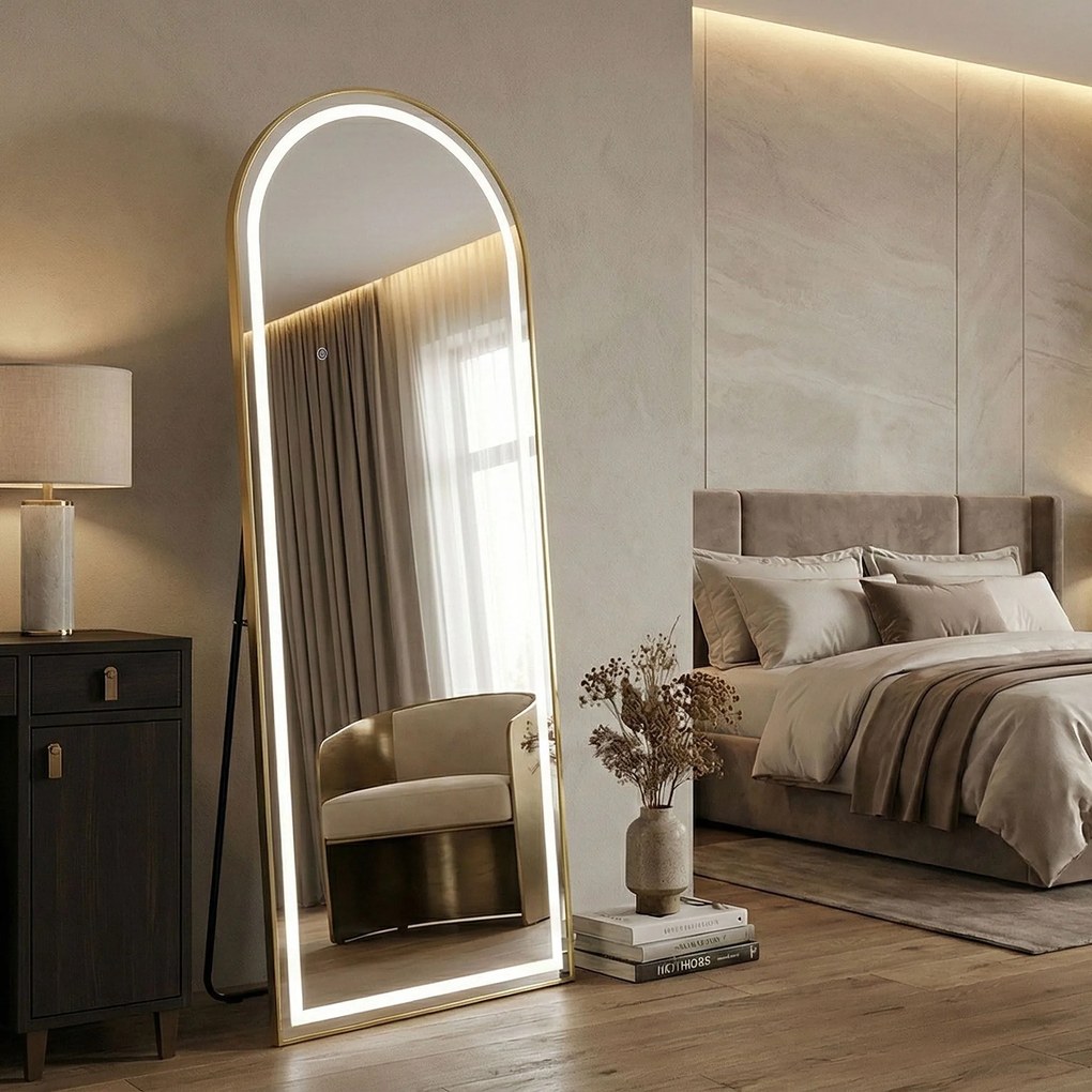 Огледало LED Orbit 60x170cm Brush Gold