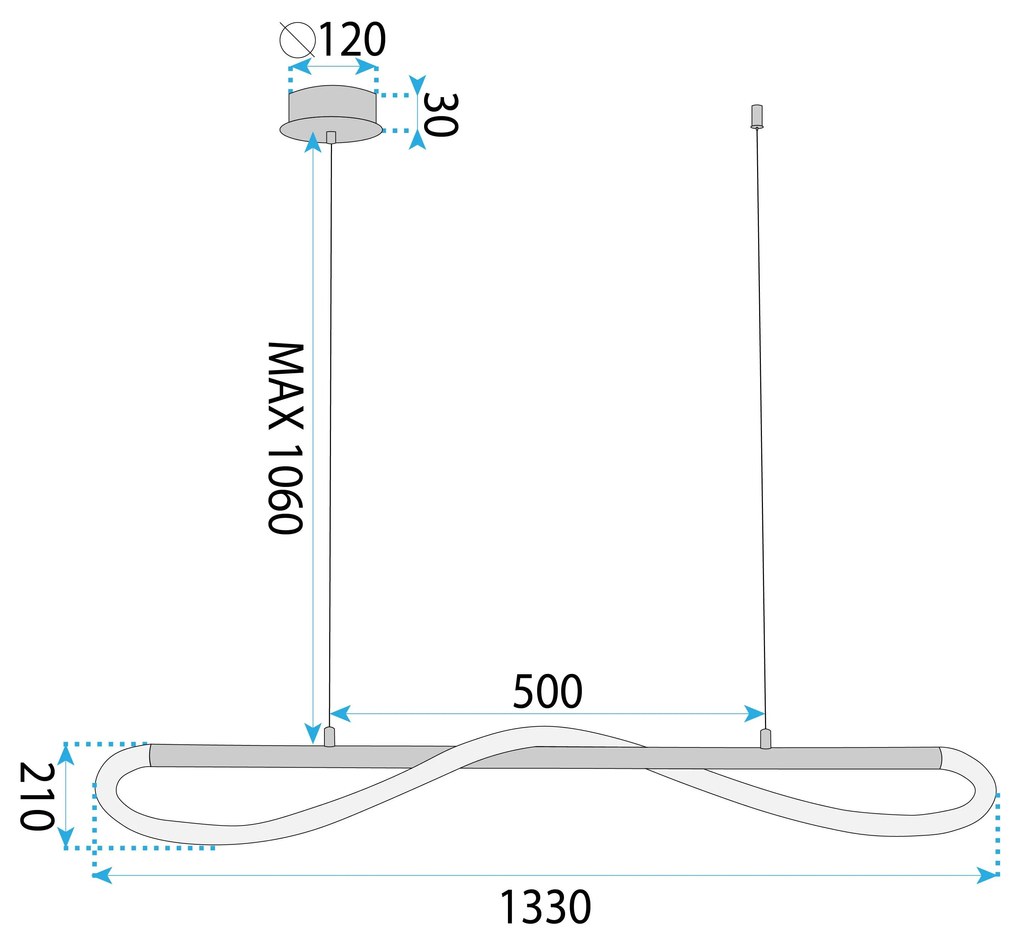Лампа LED APP853-CP LONG BLACK