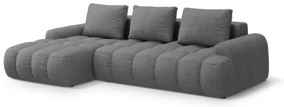 Сив сгъваем/с място за съхранение ъглов диван (ляв ъгъл) Linz – Cosmopolitan Design