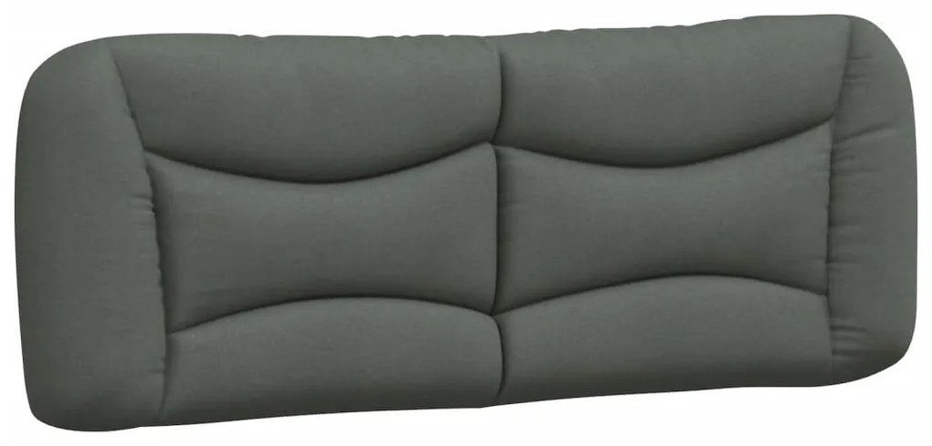 374577 vidaXL Мека табла за легло Hvar, тъмносива, 140 см, плат