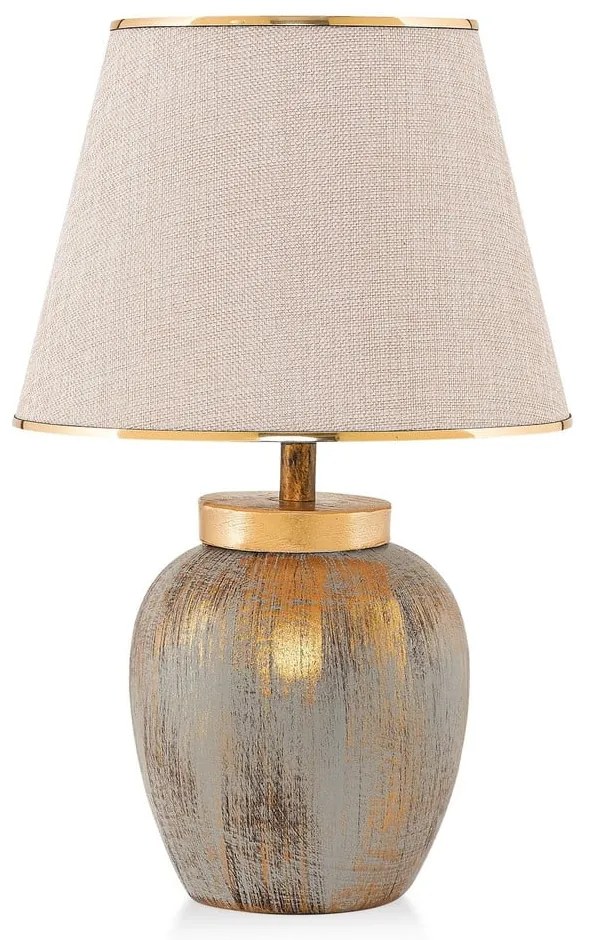 Кремава/ в златист цвят настолна лампа с текстилен абажур (височина 47 cm) Yakamoz – Opviq lights