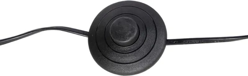 Подова лампа черна с червена паун абажур 40 см - Classico