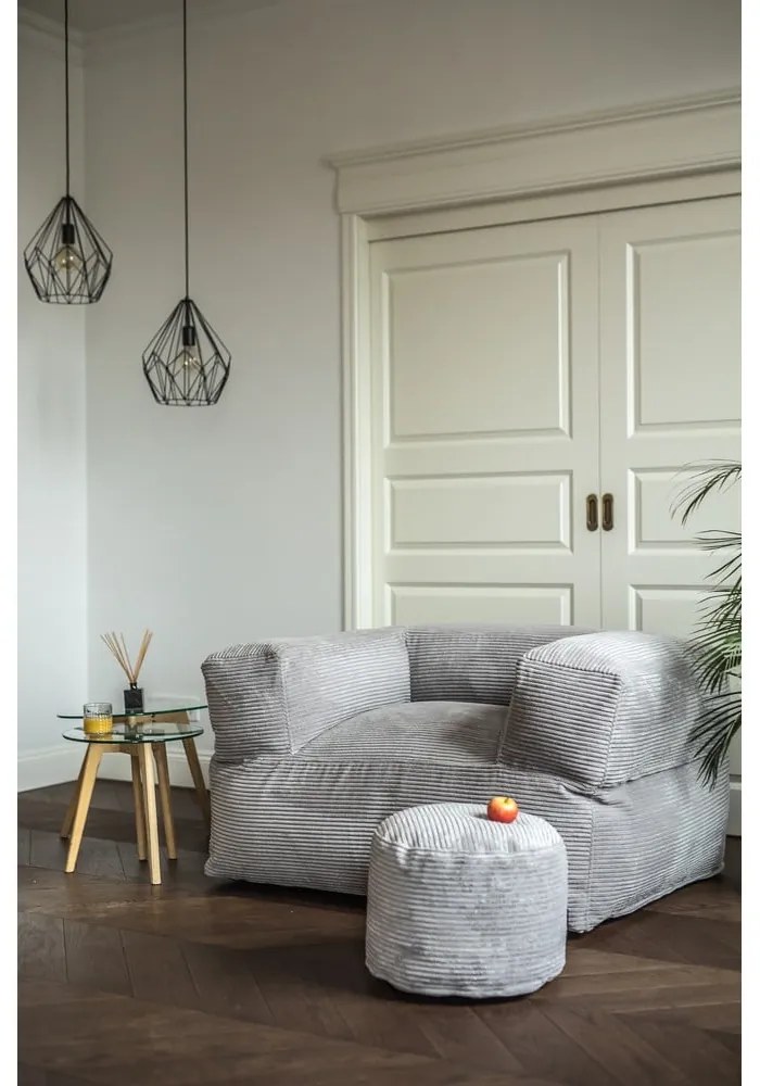 Тъмнокафяв пуф от рипсено кадифе MooG – SLOWDOWN