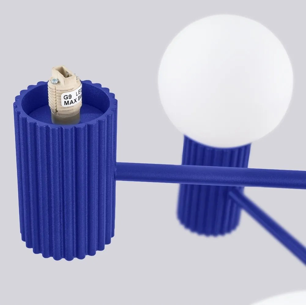 Синьо висящо осветително тяло със стъклен абажур Orbital – Sollux