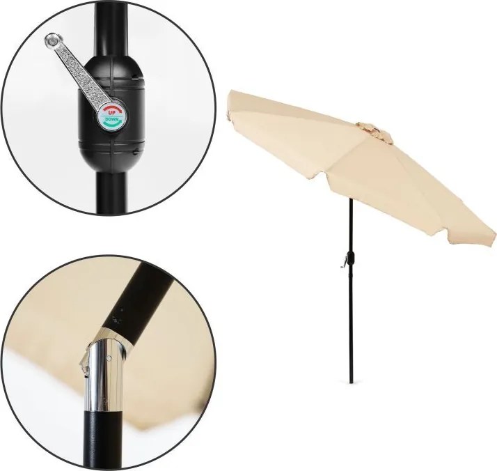 Голям градински чадър с наклон - 300 см Зелено