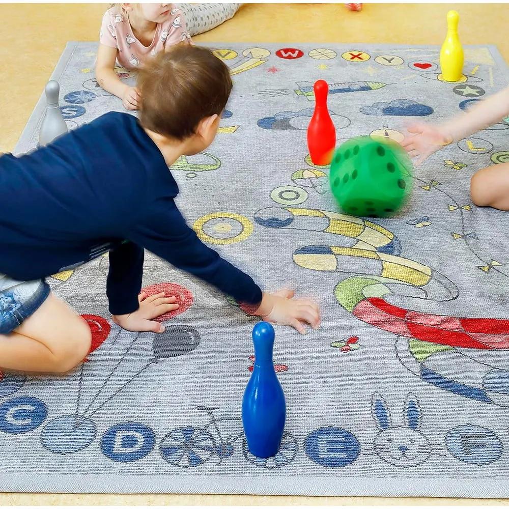 Сив двустранен детски килим , 140 x 200 cm Tähemaa - Narma