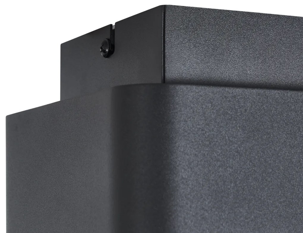 Заоблен повърхностно монтиран прожектор черен, въртящ се и накланящ се - Dox