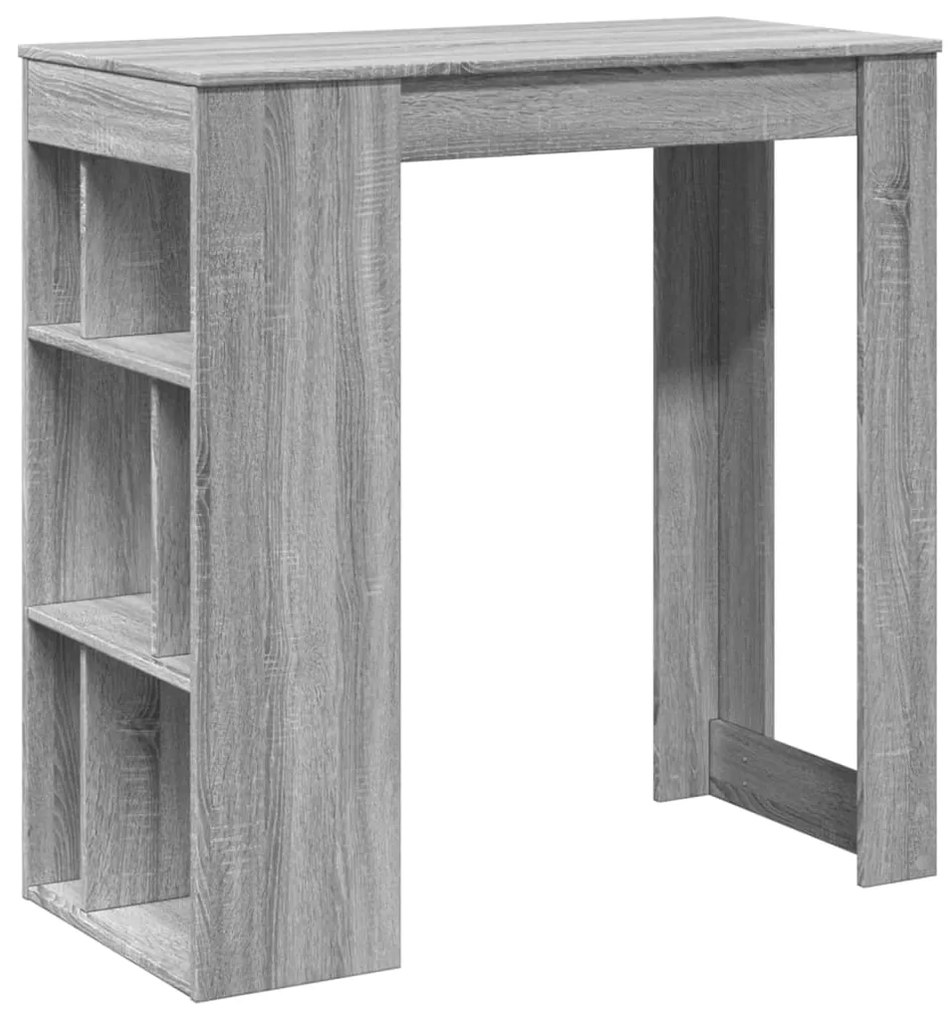 854360 vidaXL Бар маса с рафтове сив сонома 102x50x103,5 см инженерно дърво