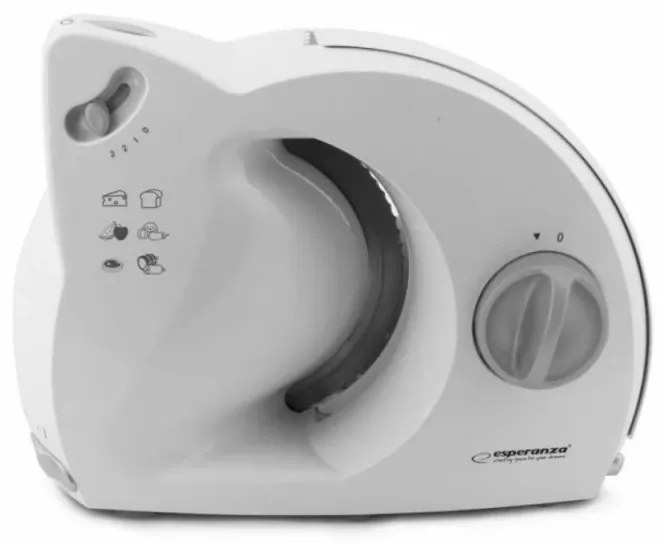 Колбасорезачка Esperanza Prosciutto EKM017W, 150W, 17 см диаметър, 0 до 15 мм, Бял