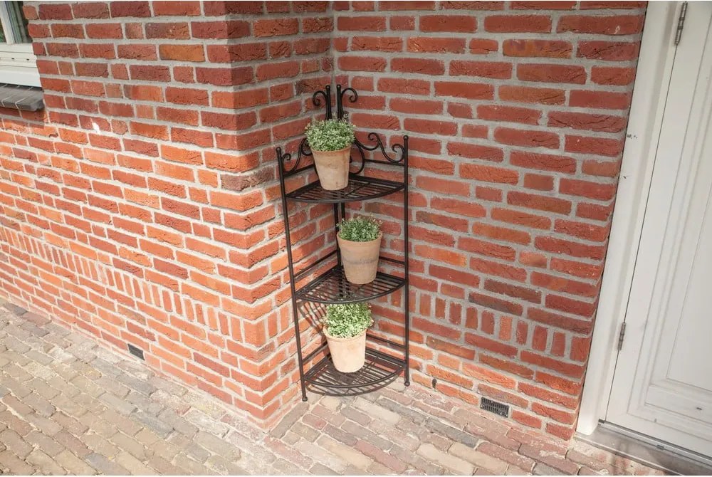 Черна метална ъглова сгъваема стойка за цветя - Esschert Design