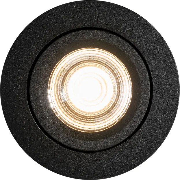 Вграден прожектор черен, накланящ се 8,2 см, вкл. LED Dim to Warm IP54 Ultra Slim - Pupil