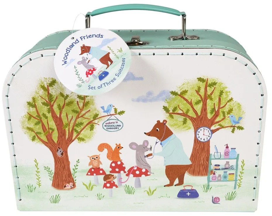 Картонени детски органайзери за играчки в комплект 3 бр. 21x28x8 cm Woodland Friends – Rex London