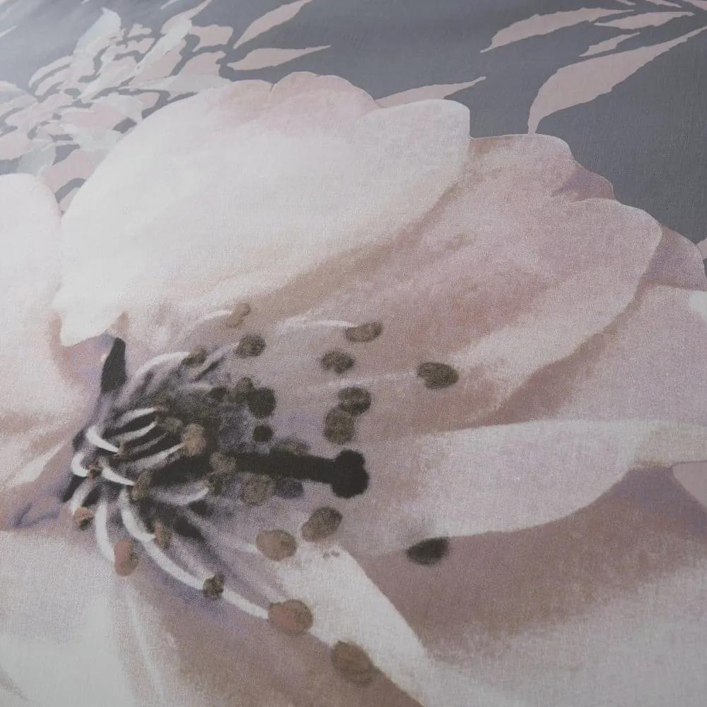 Сиво спално бельо , 200 x 200 cm Dramatic Floral - Catherine Lansfield
