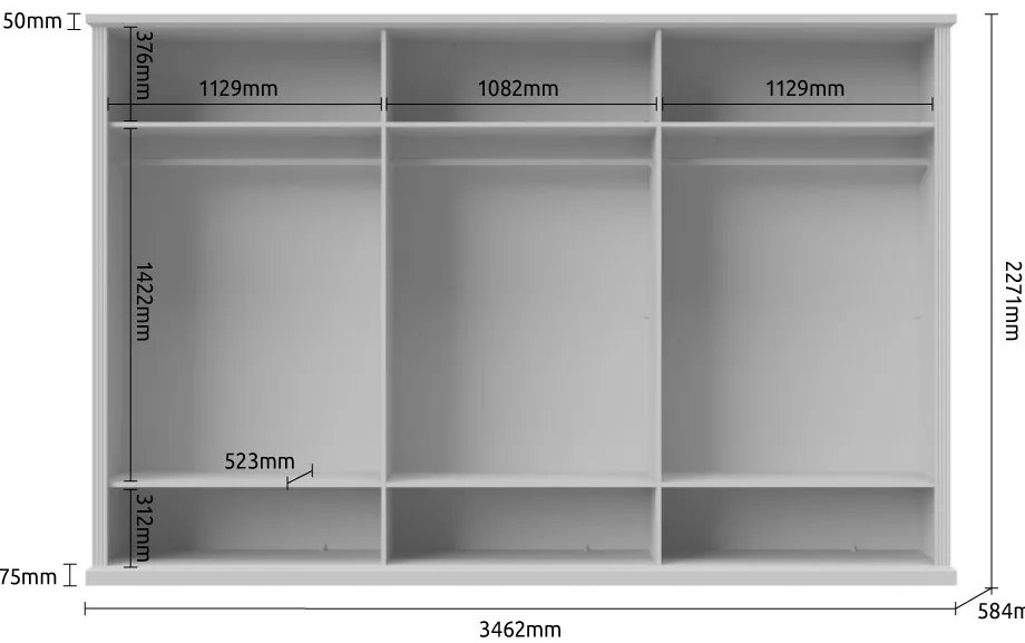 Гардероб 6-врата Tahoma 6D-White