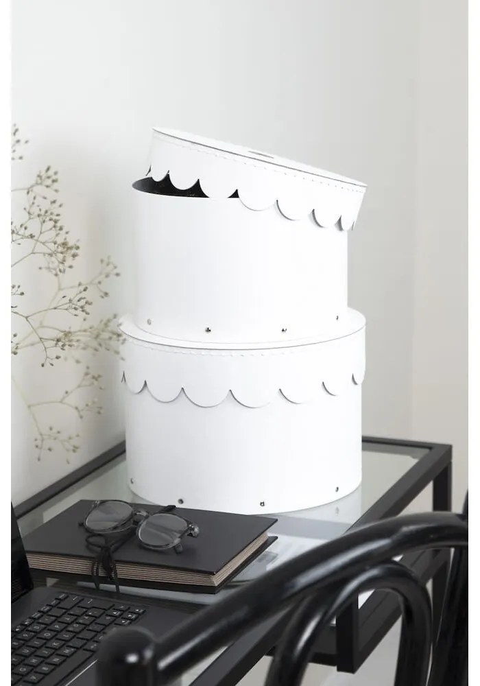 Бели картонени кутии за съхранение в комплект 2 бр. с капаци ø 26x17,5 cm Wilma Paper Laminate – Bigso