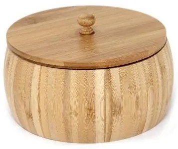 Horecano - Бамбукова купа с капак dia 17х8.5см-(0193552-1)