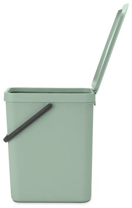 Кош за разделно събиране на боклук Brabantia Sort&Go 1005522, 25 л, Дръжка, Възможност за стенен монтаж, Светлозелен
