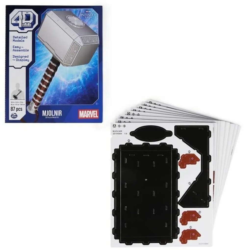 Строителна Игра Marvel Mjolnir 87 Части 48 x 14 x 54,5 cm Кафяв Многоцветен