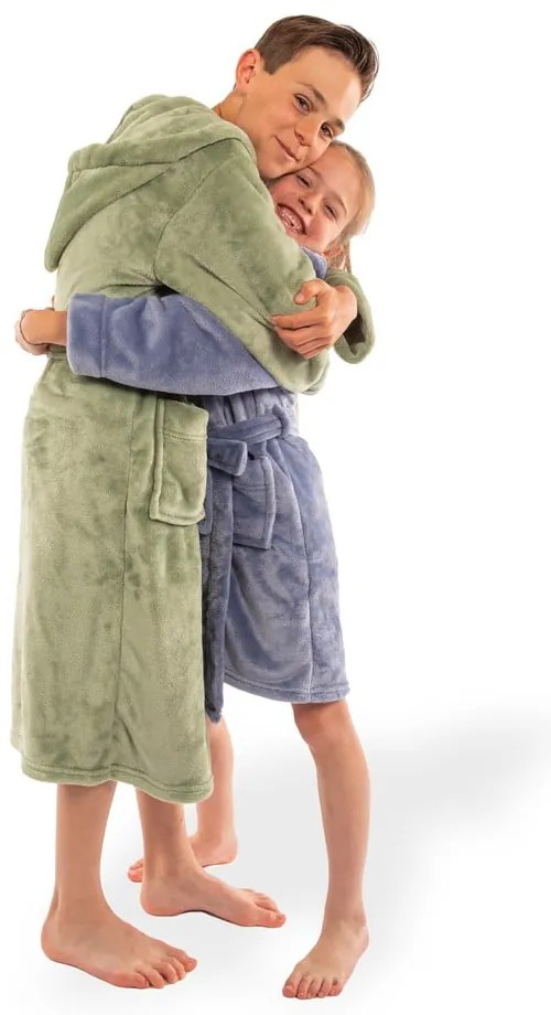 Синя детска хавлия размер 122-128 от микроплюш Delux – Tiseco Home Studio