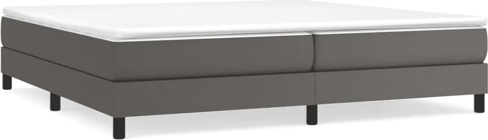 3120722 vidaXL Рамка за легло с пружини сива 200x200 см изкуствена кожа