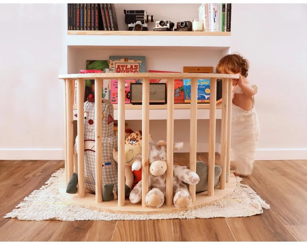 Люлка от масивен бор в естествен цвят 60x100x60 cm Montessori – Little Nice Things