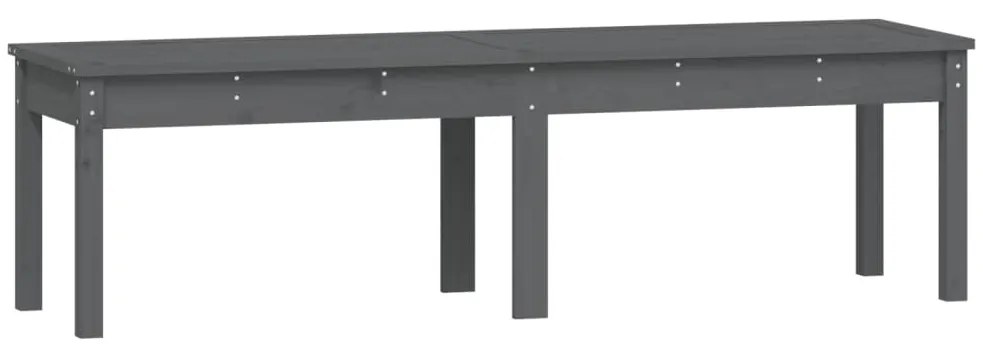 824013 vidaXL 2-местна градинска пейка, сива, 159,5x44x45 см, бор масив