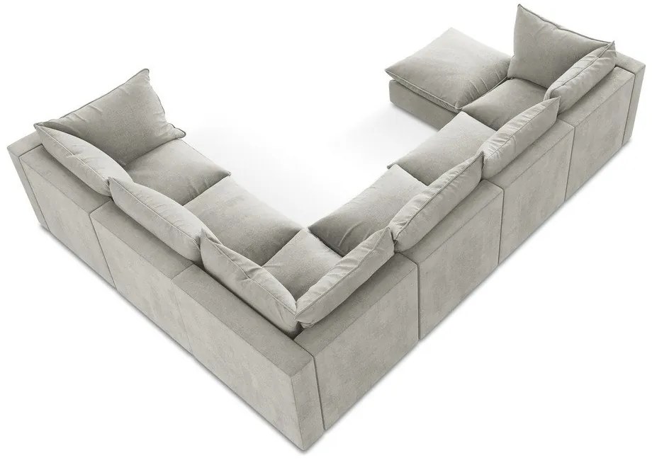 Светлосив ъглов диван (десен ъгъл/U форма) Manao – Makamii