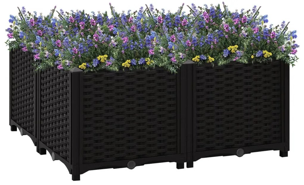 316540 vidaXL Повдигната леха, 80x80x38 см, полипропилен